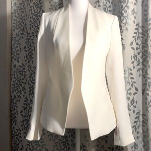 Banana Republic White Collarless Blazer